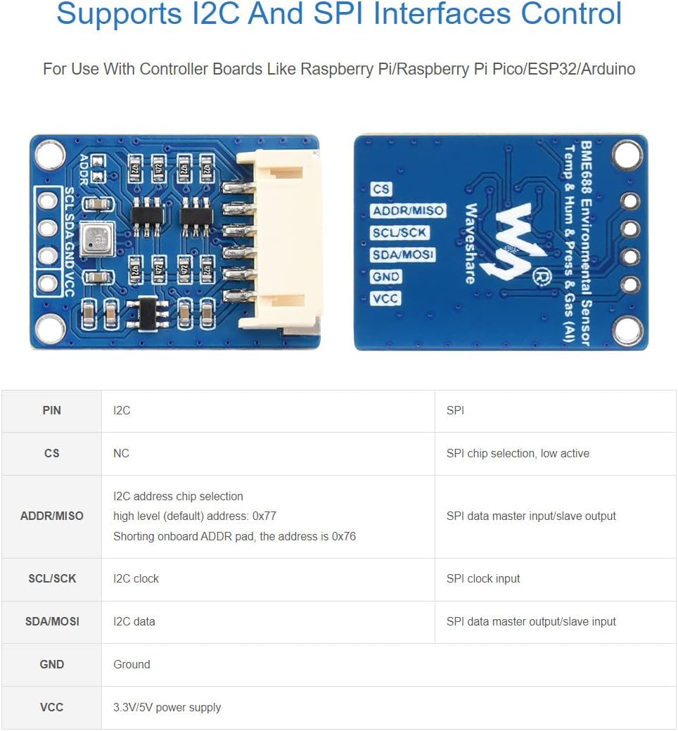 BME688 Sensor I2C BME688 Environmental Module for Raspberry Pi 4B+ 4B 3B+ 3B 2B+ Zero W WH 2W / Rasp