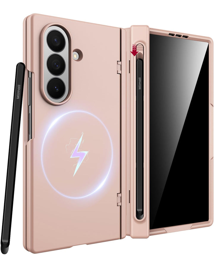 Miimall Magnetisch Hülle Kompatibel mit Samsung Galaxy Z Fold 7 Hülle mit S-Pen & Stifthalter, [Anti