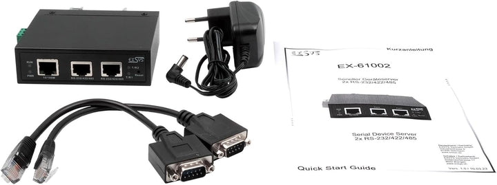 EX-61002 Ethernet zu 2 x Seriell RS-232/422/485
