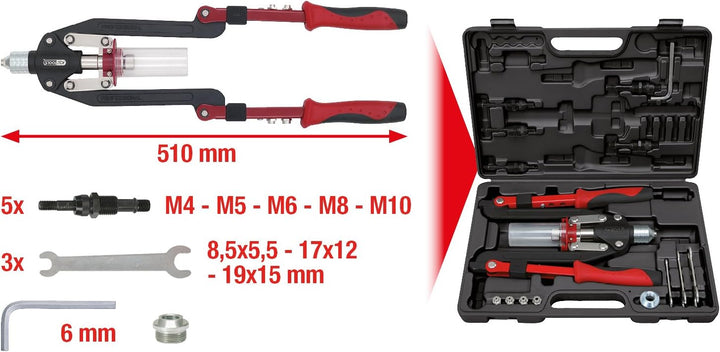 KS Tools 150.9630 Universal-Nietzangen-Satz, 17-tlg