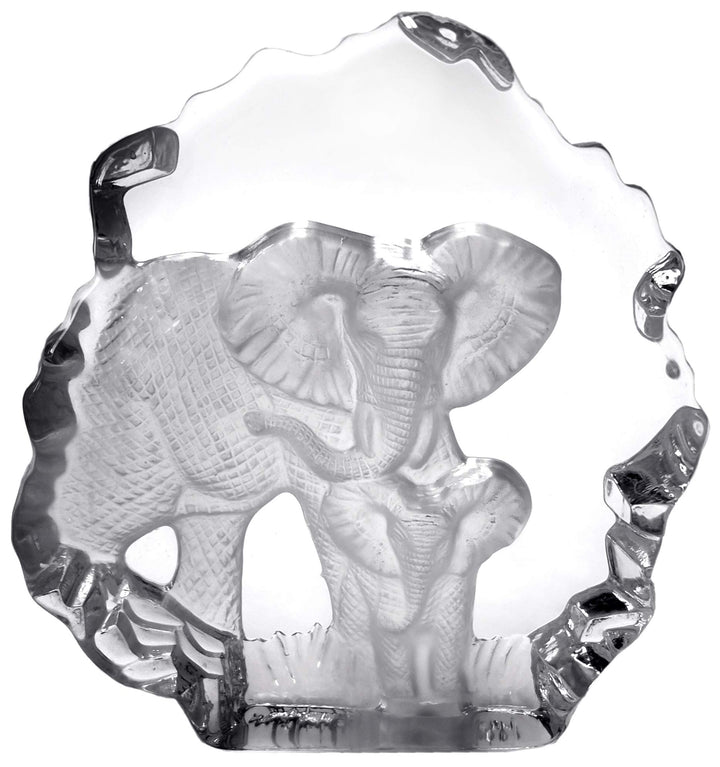 Kaltner Präsente Geschenkidee - Glas Aufsteller Figur Skulptur Elefant mit Elefantenbaby