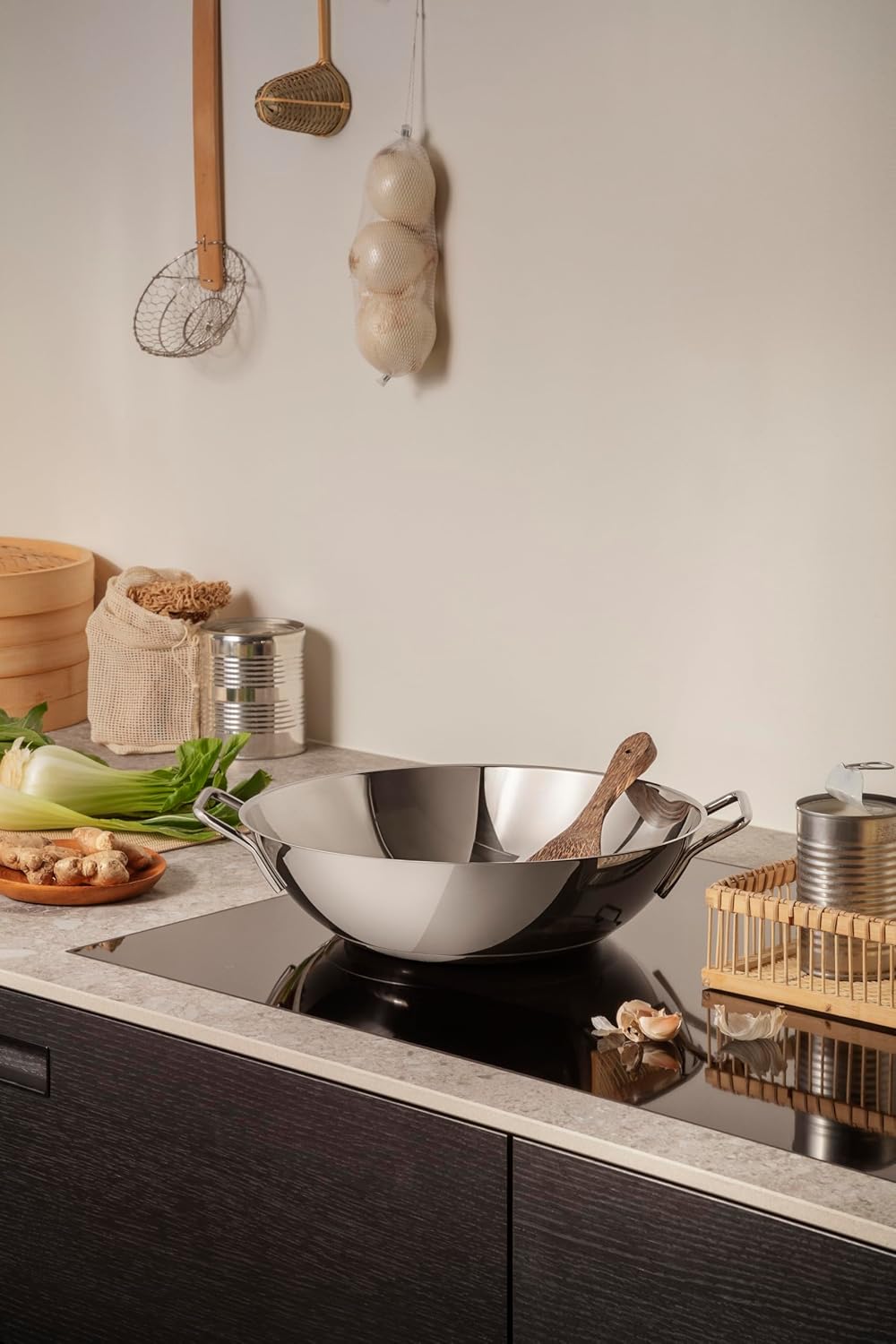 Eva Trio | Stainless Steel Wok 5,0 l 32 cm |Ein vielseitiges Werkzeug in der Küche, das sich ideal f