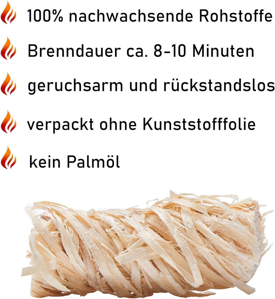 FINNAS 2,5 kg Holzwolle Premium Anzündwolle Anzünder Kaminanzünder 200 Stück Grillanzünder Öko Ofena