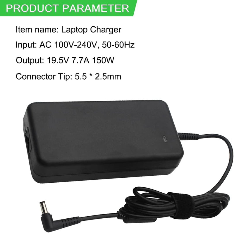 19.5V 7.7A 150W AC Adapter Netzteil Ladegerät Ersatz für ASUS G53S G53SW G71g G71v G74 N76 K72 G72G