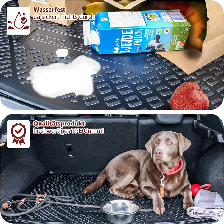 RECAMBO Gummimatten &amp; Kofferraumwanne Set passend für Nissan X-Trail, T32, hoher Ladeboden | ab 2014