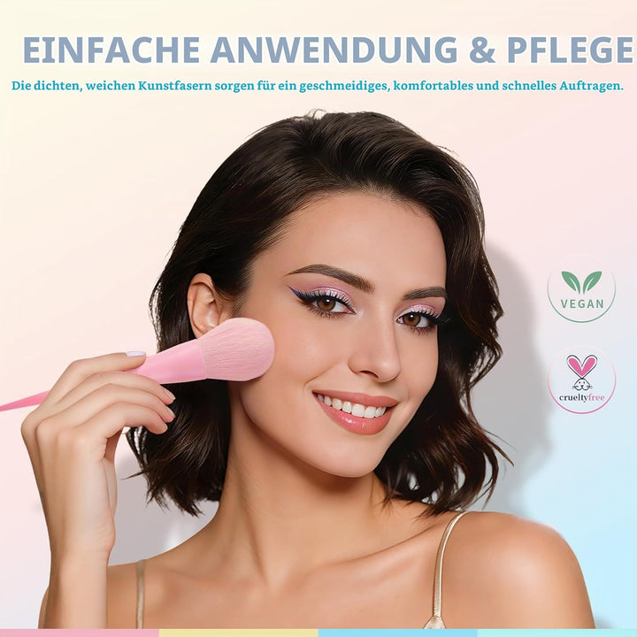 Pinselset Makeup Docolor 17 Stück Make up Pinsel Set Rosa Schminkpinsel Set Enthält Lidschattenpinse