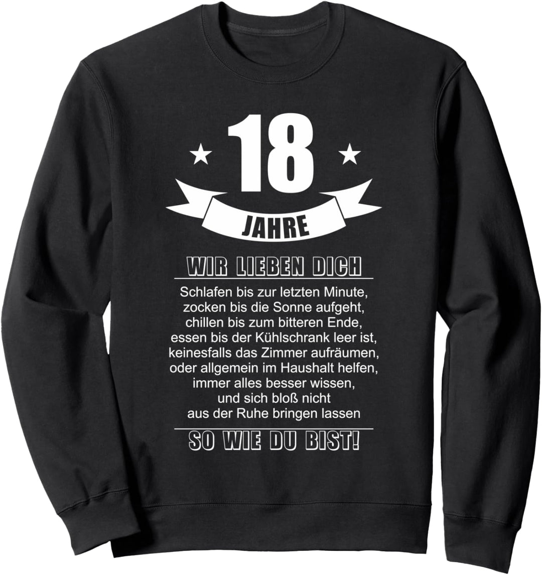 18 Jahre Geburtstag Lustig Herren Junge Sohn 18 Geburtstag Sweatshirt