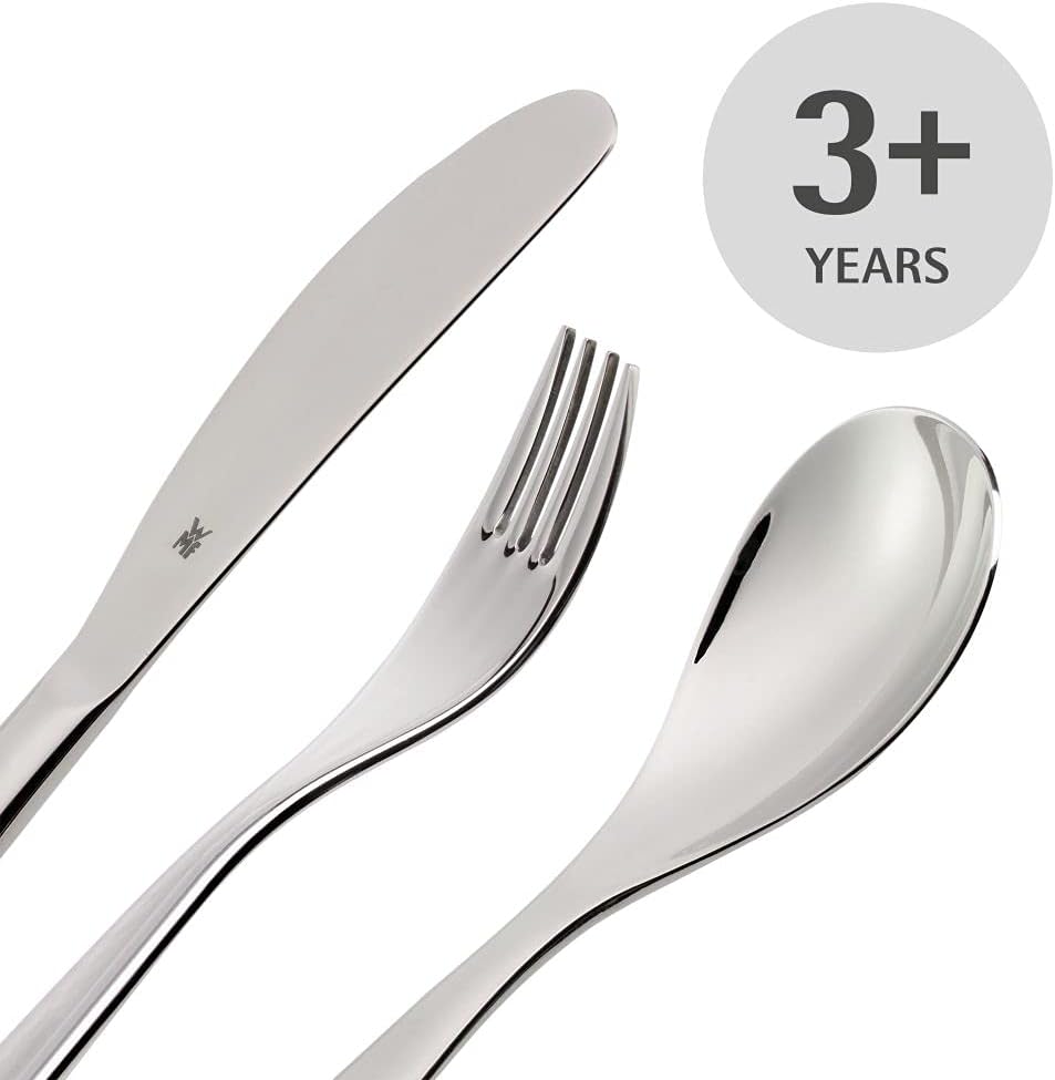 WMF Prinzessin Anneli Kinderbesteck Set 4-teilig, Kinderbesteck Mädchen Edelstahl, Kinderbesteck ab