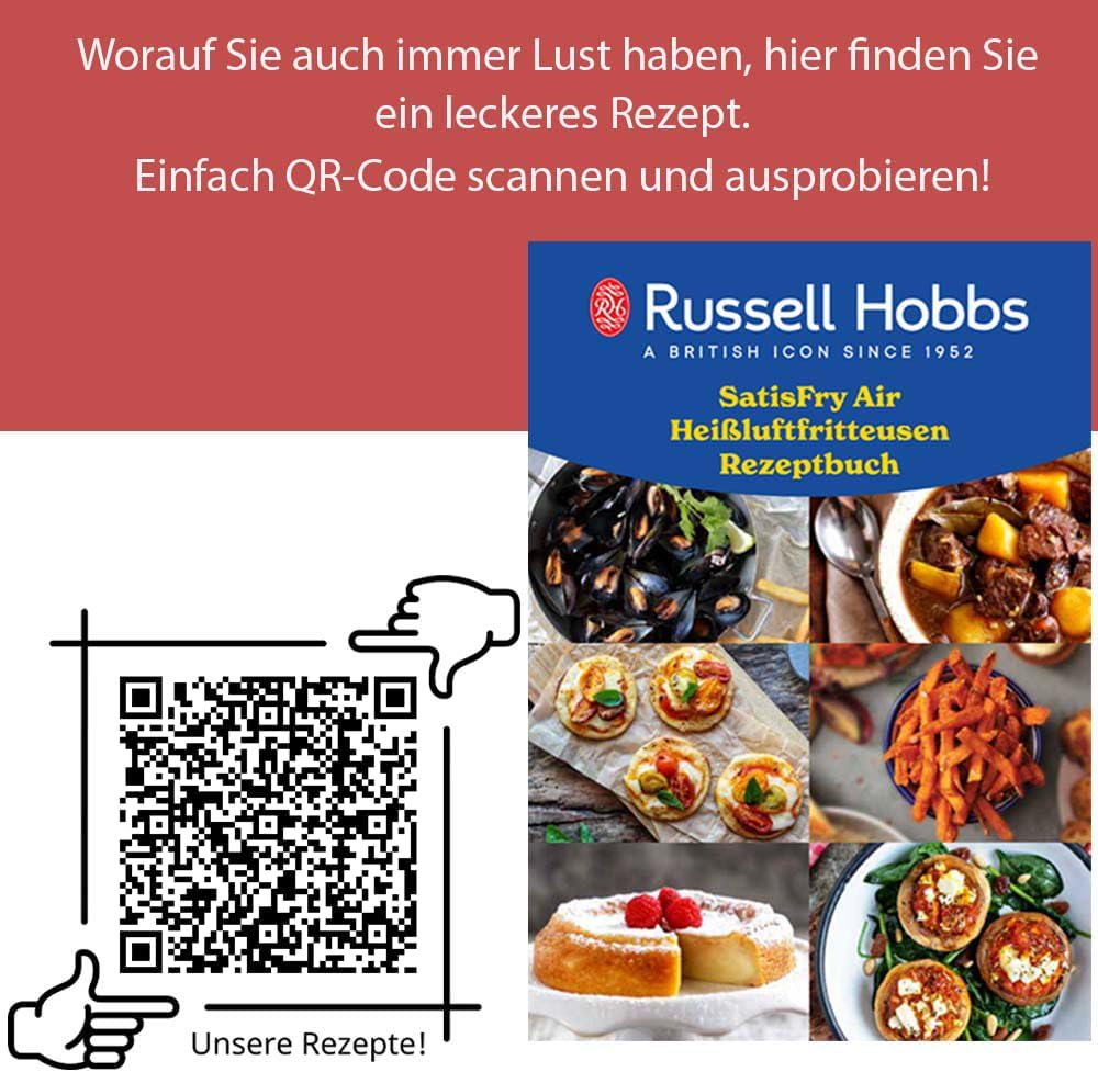 Russell Hobbs Heissluftfritteuse XXL [8L|7 Kochfunktionen|10 Programme] AirFryer (spülmaschinenfest,
