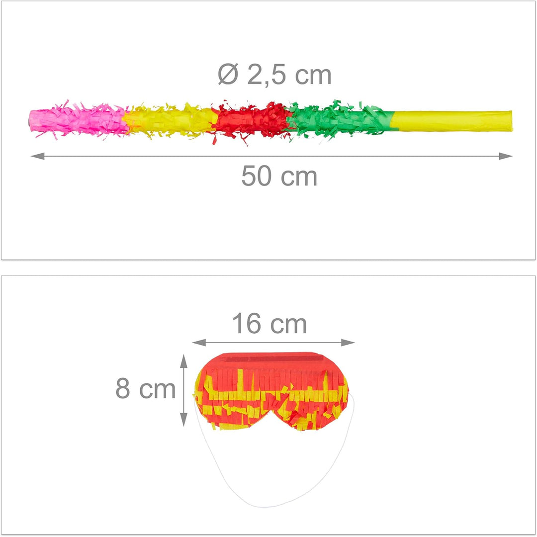 3 TLG. Pinata Set Lama, Pinatastab mit Augenmaske, Piniata für Kinder, Stock & Augenbinde, Esel Piña