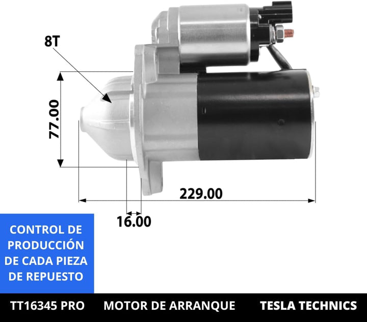 TT16345 PRO. Anlasser 12V, Anlasser 1.80 KW, kompatibel mit HYUNDAI, KIA, starter motor für, Anlasse