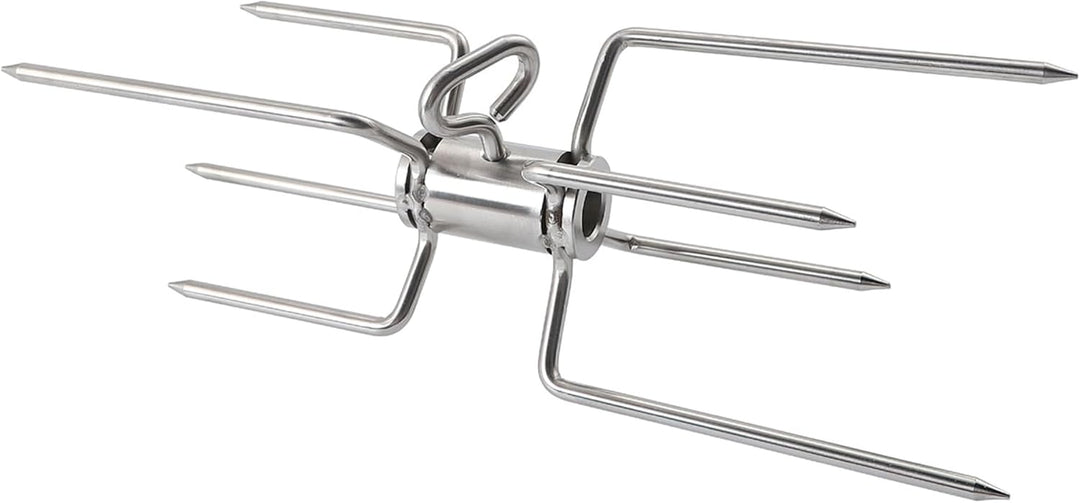 SANTOS Edelstahl Doppel-Fleischklammer & Fleischklammern Paket - für Drehspiesse mit Ø8-10mm -1x Vie