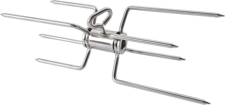 SANTOS Edelstahl Doppel-Fleischklammer & Fleischklammern Paket - für Drehspiesse mit Ø8-10mm -1x Vie