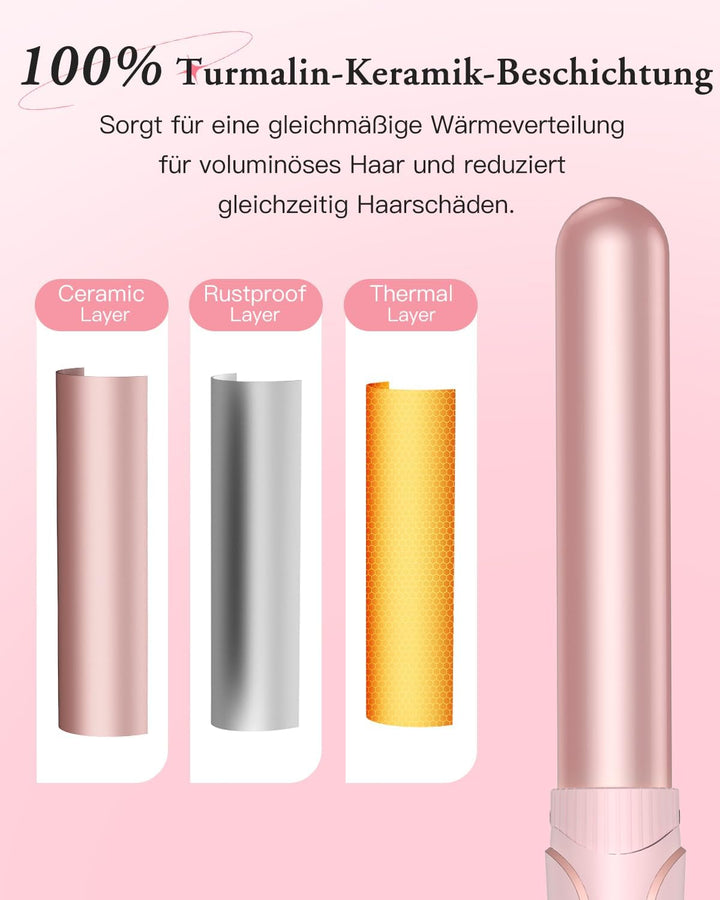 BESTOPE PRO Lockenstab set 5 in 1 Welleneisen - Lockenstäbe 3 Fässer für Grosse Keine Locken Keramik