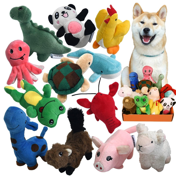 LEGEND SANDY Quietschendes Plüsch-Hundespielzeug-Set für Welpen, kleine gefüllte Welpen, Kauspielzeu