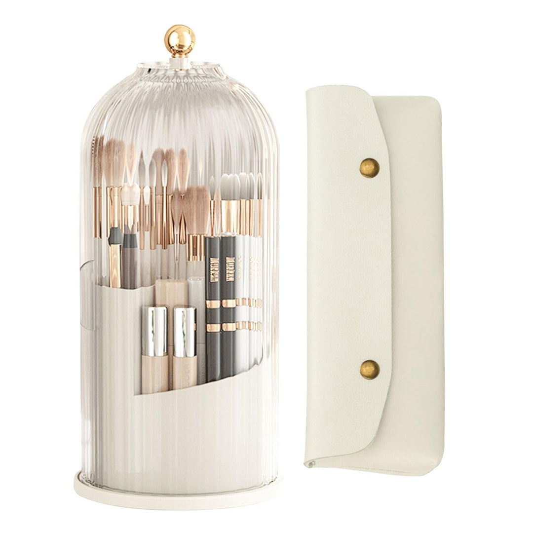 Rotierender Pinselhalter mit 360° Drehung und staubdichtem Deckel - Platzsparender Organizer für Kos