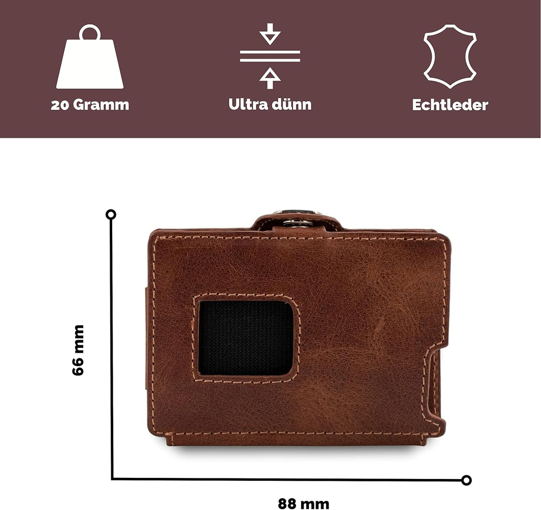BELTIMORE – Wallet „Prince“ – Slim Wallet für bis zu 6 Karten – aus echtem Leder – Kartenetui - Geld