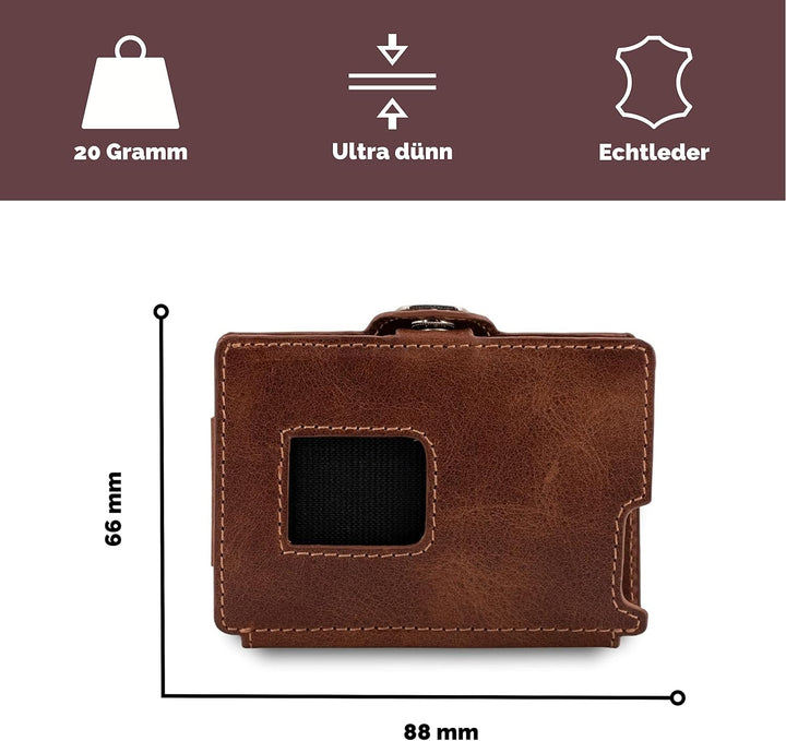 BELTIMORE – Wallet „Prince“ – Slim Wallet für bis zu 6 Karten – aus echtem Leder – Kartenetui - Geld