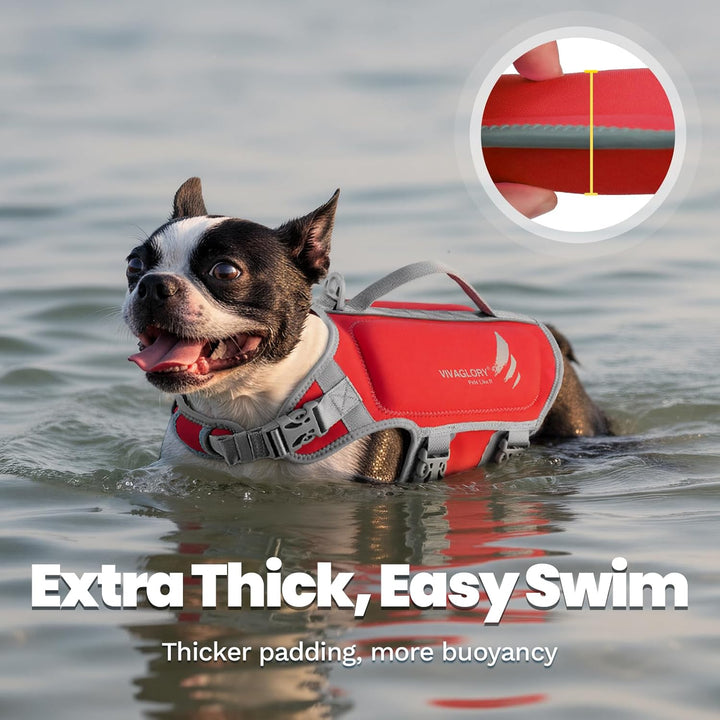 VIVAGLORY High Buoyancy Schwimmweste Hund, Rettungsweste, Hundeschwimmweste für Bootfahren, Schwimmh