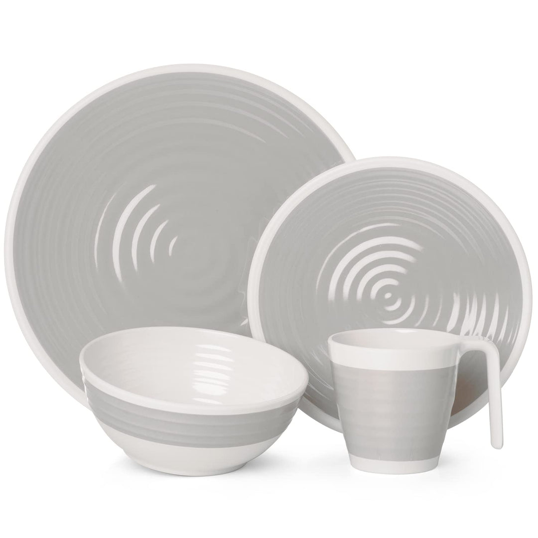 Melamin Camping Geschirr Set 1-4 Personen Harmonie 4-32 Teilig + Gläser Wassergläser Weingläser Cham