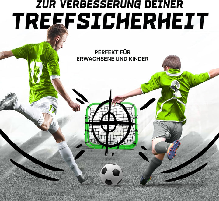 BENTSON Rebounder für Fussball Kinder und Profis I Inkl. Ersatznetz I Robuster Rahmen I Auch für Han