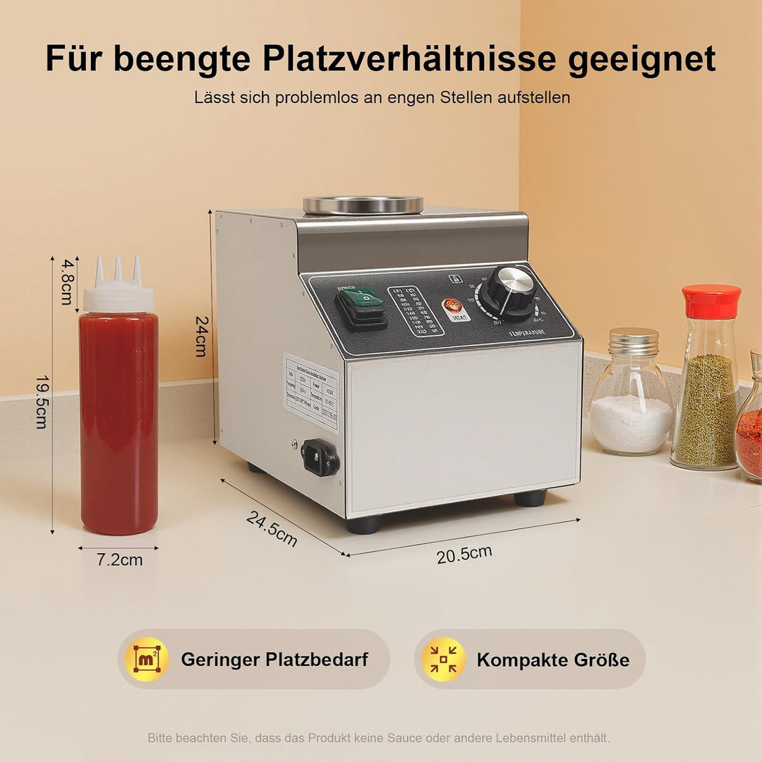 Sossenwärmer 1/3 Flaschen Saucenwärmer Temperaturgesteuert 30-85 °C Sossenwärmer mit 680ml Quetschfl