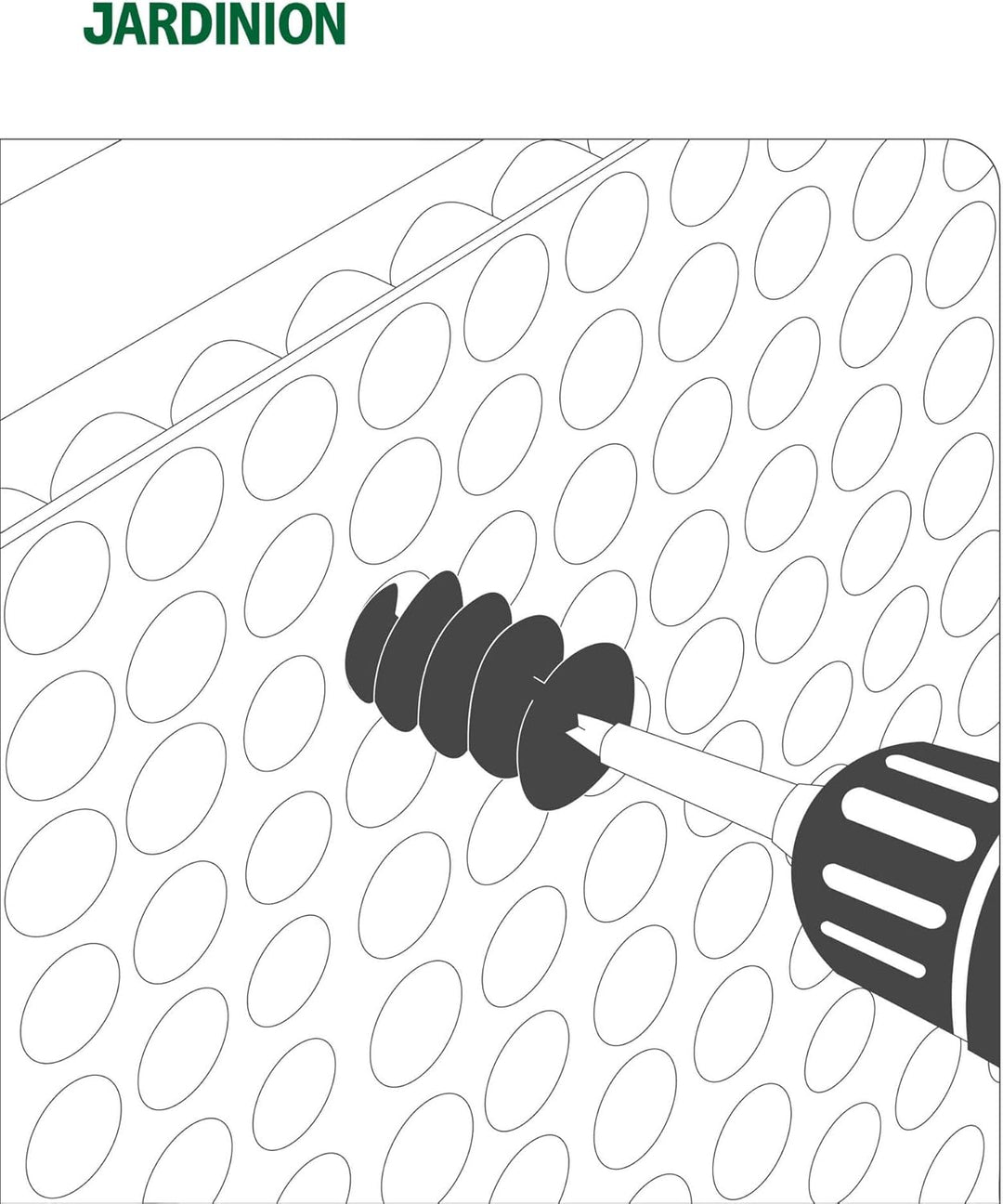 Noppenbahn Schrauben aus Kunststoff inkl. Akkuschrauber-Aufsatz 100 Stück Silber, zur Befestigung vo