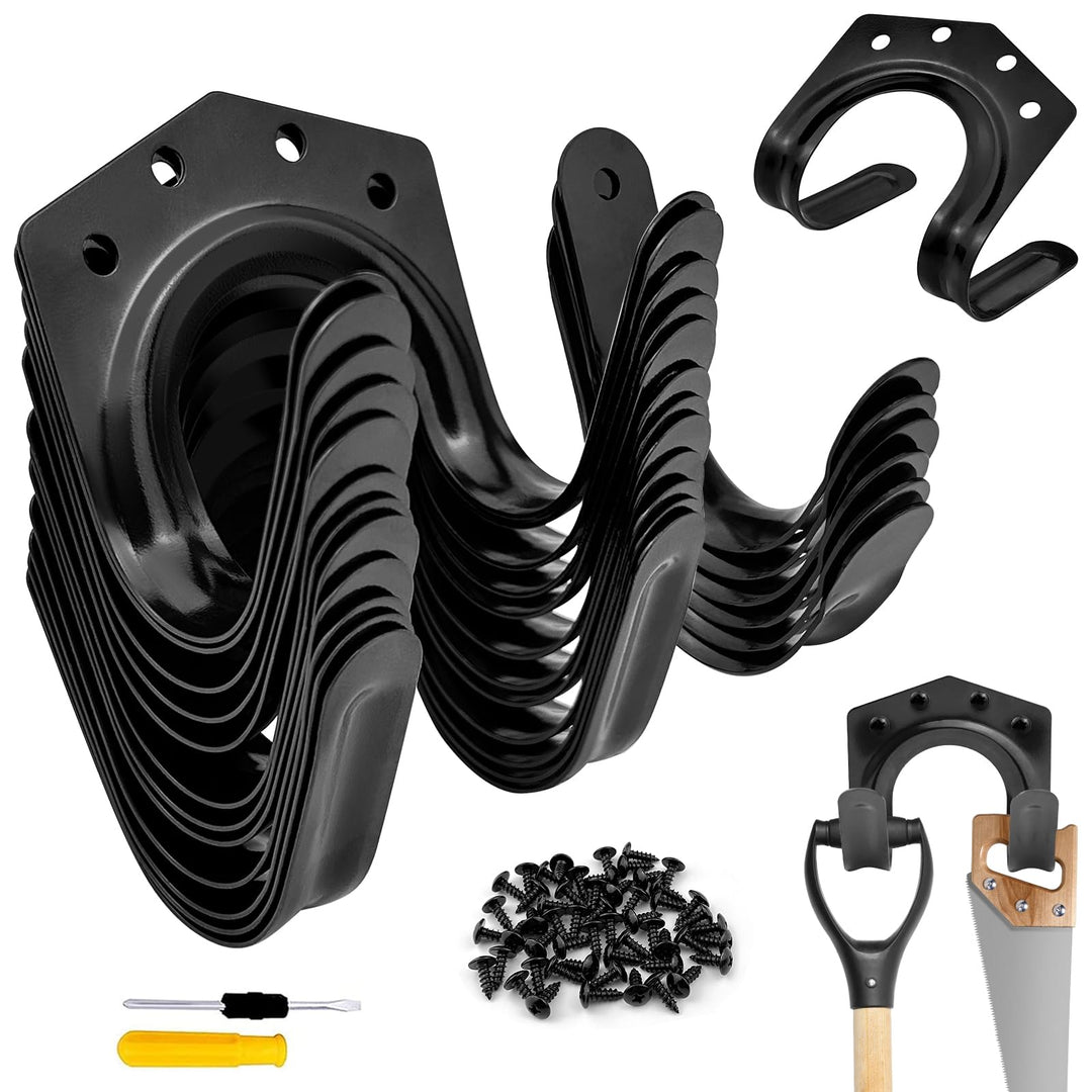 18 Stk Gartengerätehalter Haken, Einzelhaken/Doppelhaken Gerätehalter für Garage, Garten, Fahrradsch