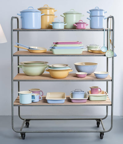 Riess, 0270-006, Topf mit Chromrand 14, CLASSIC - BUNT/PASTELL, Farbe Türkis, Durchmesser 14 cm, Höh