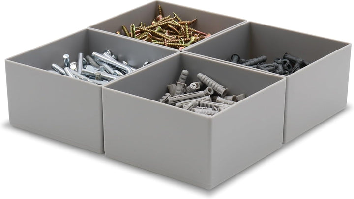 1a-TopStore 25 Stück Einsatzkasten E 63/3, grau, 63/3 108x108x63 mm, aus Polystyrol, Industrienorm,