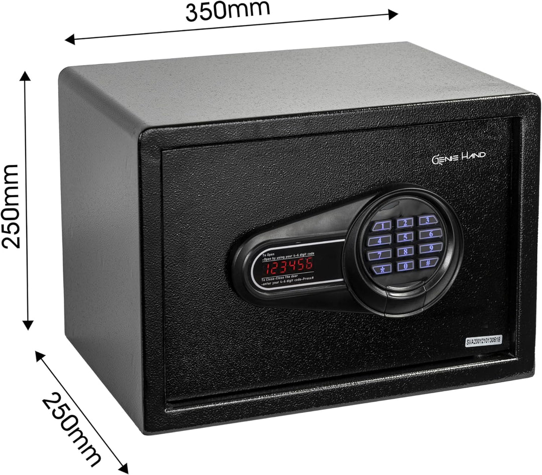 Genie Hand | Motorisierter Möbeltresor Kleiner Safe mit Zahlenkombinationscode und B-Schloss Geldtre