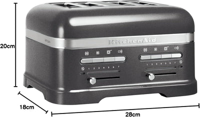 KitchenAid Artisan 5KMT4205 Toaster mit 4 Schlitzen Medaillon Silber, Medaillon Silber