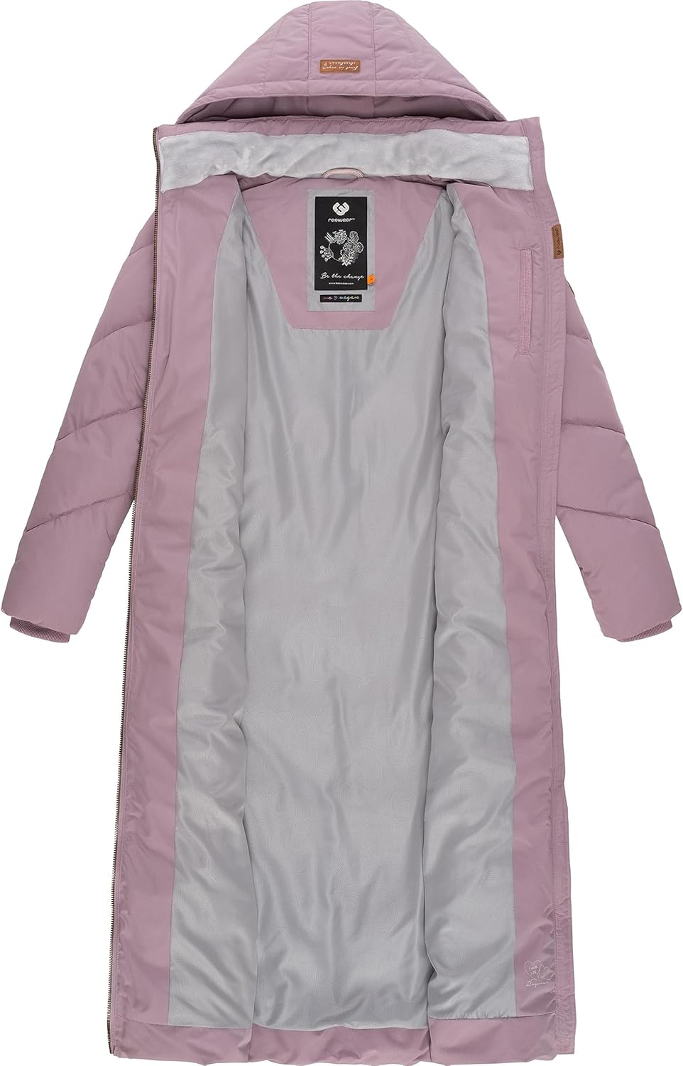 Ragwear Damen Winterjacke Wintermantel Parka mit abnehmbarer Kapuze Rebelka Extralong XS-6XL 3XL Lav