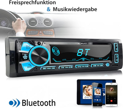 XOMAX XM-RD288 Autoradio mit integriertem DAB+ Tuner, FM RDS, Bluetooth Freisprecheinrichtung, USB,