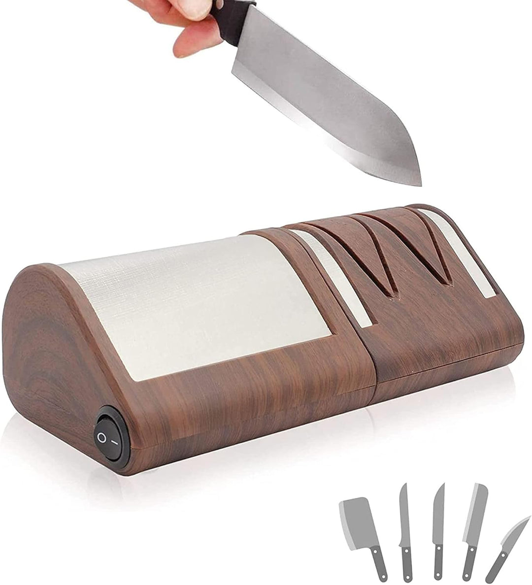 FISHTEC Elektrische Messerschleifmaschine - Schärfen + Polieren in 2 Etappen - Metall oder Keramik -