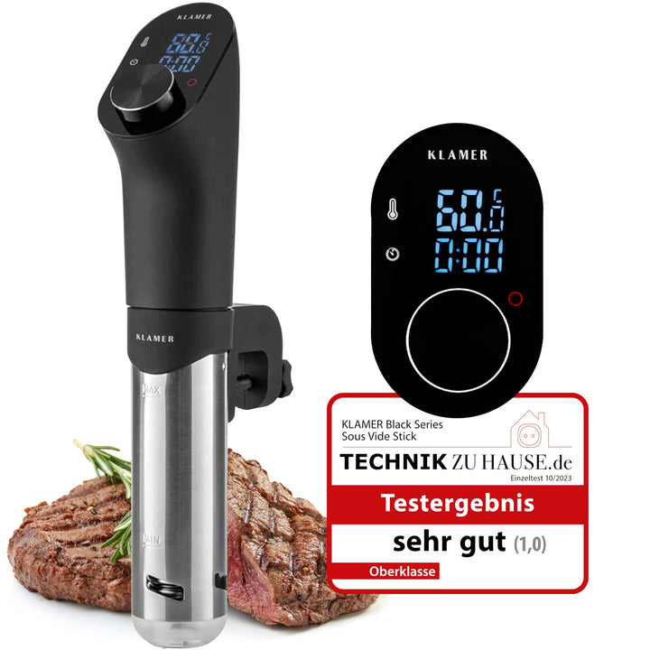 KLAMER Sous Vide Stick, 1200 Watt IPX7 wasserdichter Sous Vide Garer mit 3D Zirkulation und 20-95℃ T