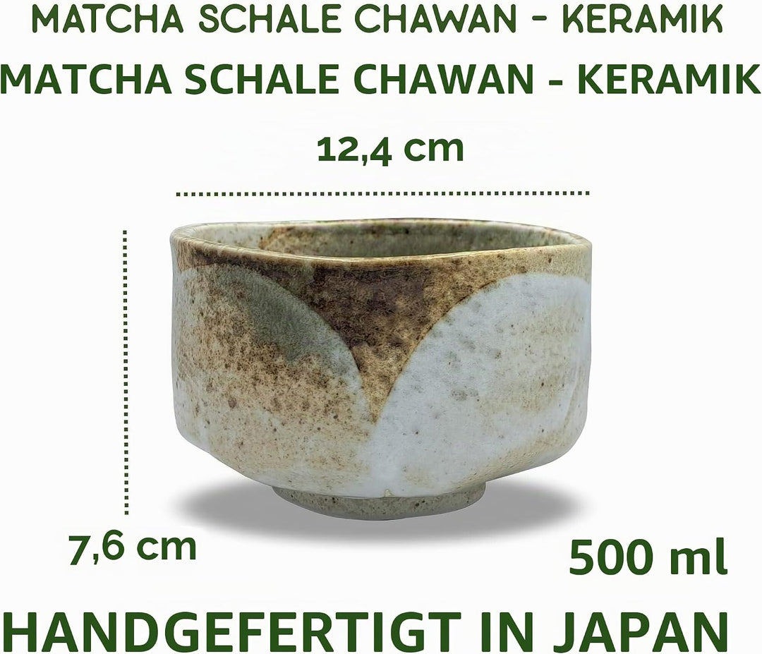 Japanische Matcha Schale Chawan Yuki handgemacht aus Keramik - Hergestellt in Japan - zur japanische