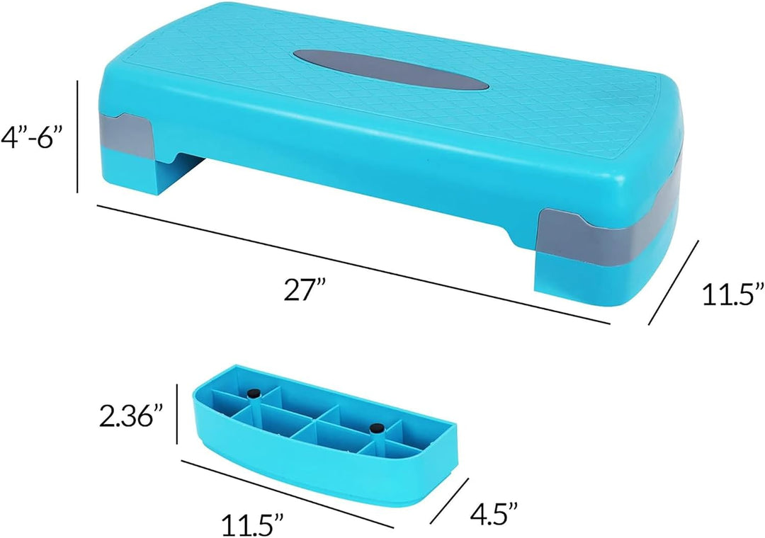 BalanceFrom Verstellbarer Workout-Aerobic-Stepper, Plattform-Trainer Grösse M, Blau
