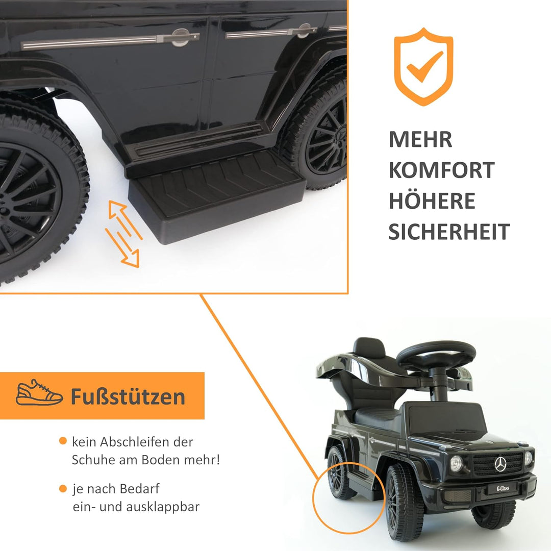 NATIV Rutschauto mit Schiebstange ab 1 Jahr | Rutschfahrzeug mit Sicherheitsbügel | Schiebeauto Merc