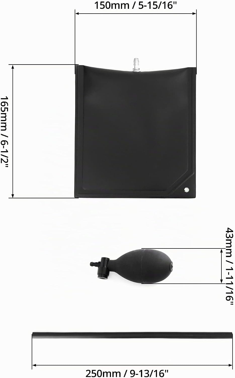 QWORK® 8 Stück Montagekissen, Hebekissen Luftkissenheber Belastung bis 200kg, Schwarz 8stk, 8stk