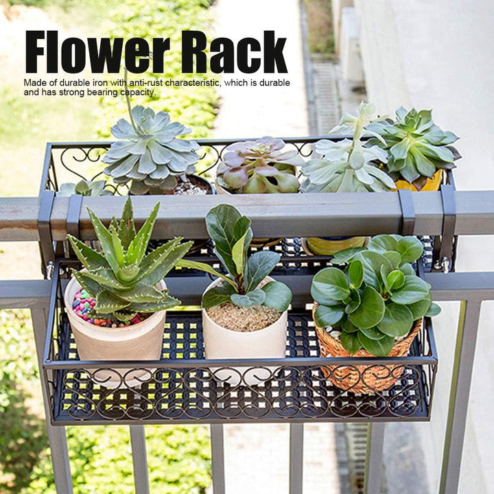 Gedourain Balkongeländer-Regal, Blumentopf-Ständer, Fensterkasten-Geländer, Pflanzgefäss-Halter mit