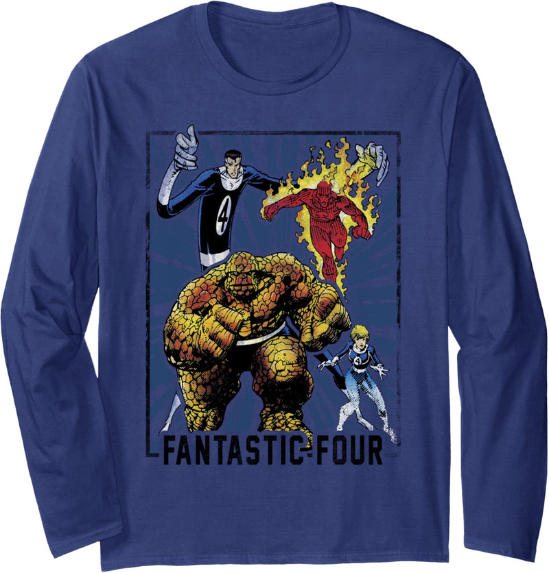 Marvel Fantastic Four Vintage Team Poster Langarmshirt