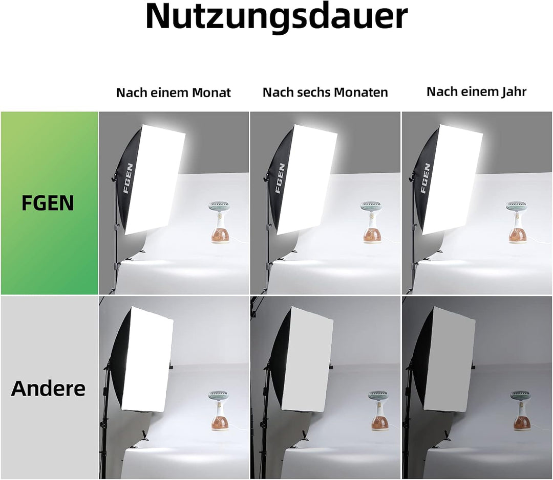 FGen 2 x 85 W LED Fotoleuchte E27 2700–6400 K, Verstellbar mit Fernbedienung, LED Fotostudio Lampe,