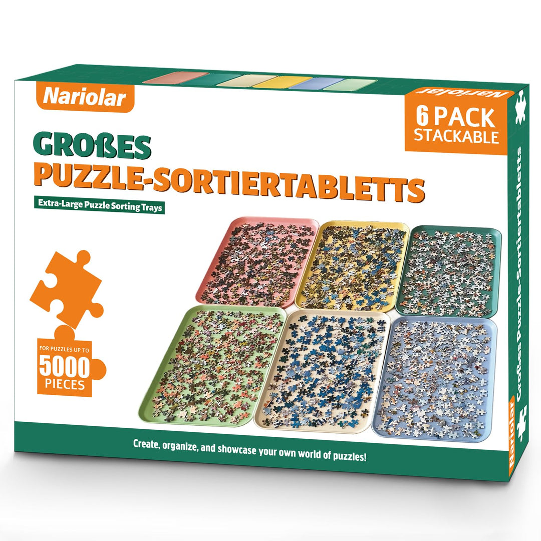 Nariolar 43.0 * 30.5CM Stapelbare Puzzle-Sortierer, 6er-Pack Puzzle Sortierschalen zum Sortieren von