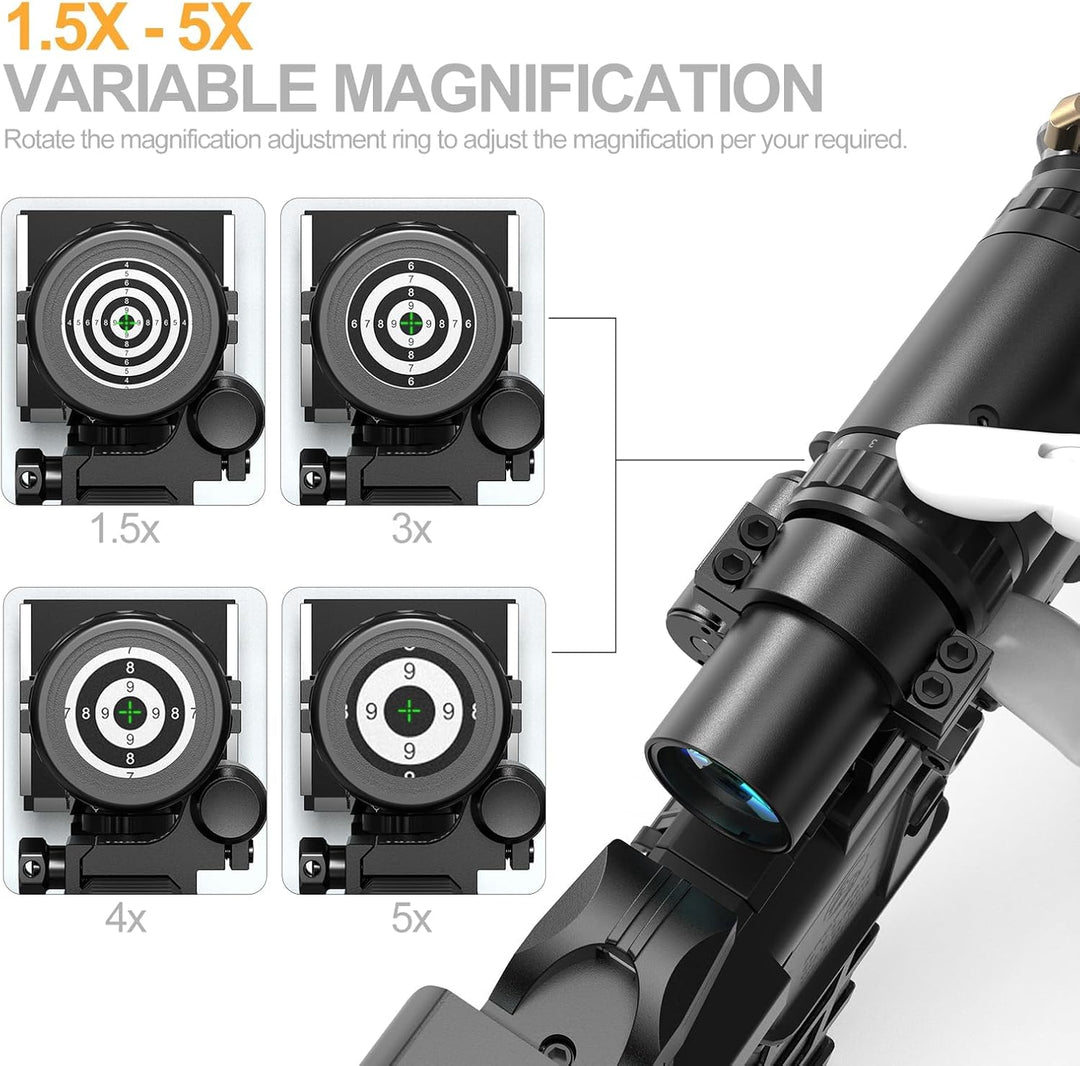 Feyachi 1.5X - 5X Lupe, Magnifier mit Flip to Side Mount Fokus Einstellung