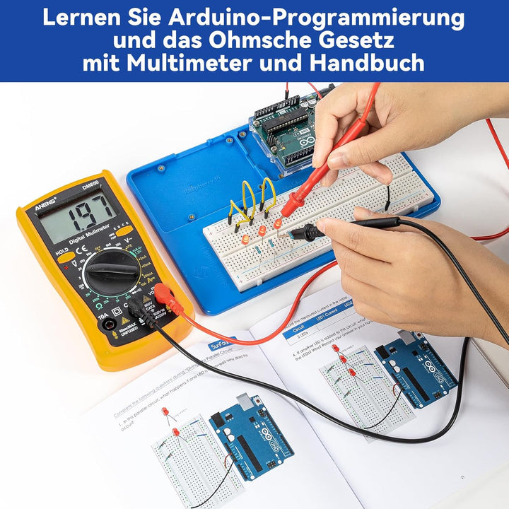 SunFounder Inventor Lab Starter Kit mit Original Arduino UNO R3 REV3 Multimeter 34 Projekte 40+ Vide