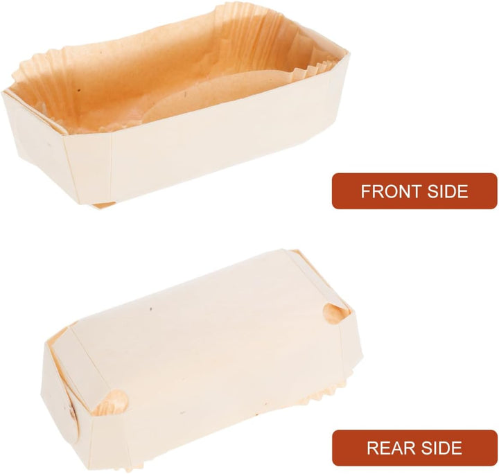 Homoyoyo 10Er-Pack Backform Mit Papiereinlage Holzbackform Holzkiste Papiertablett Holzpaletten Mond