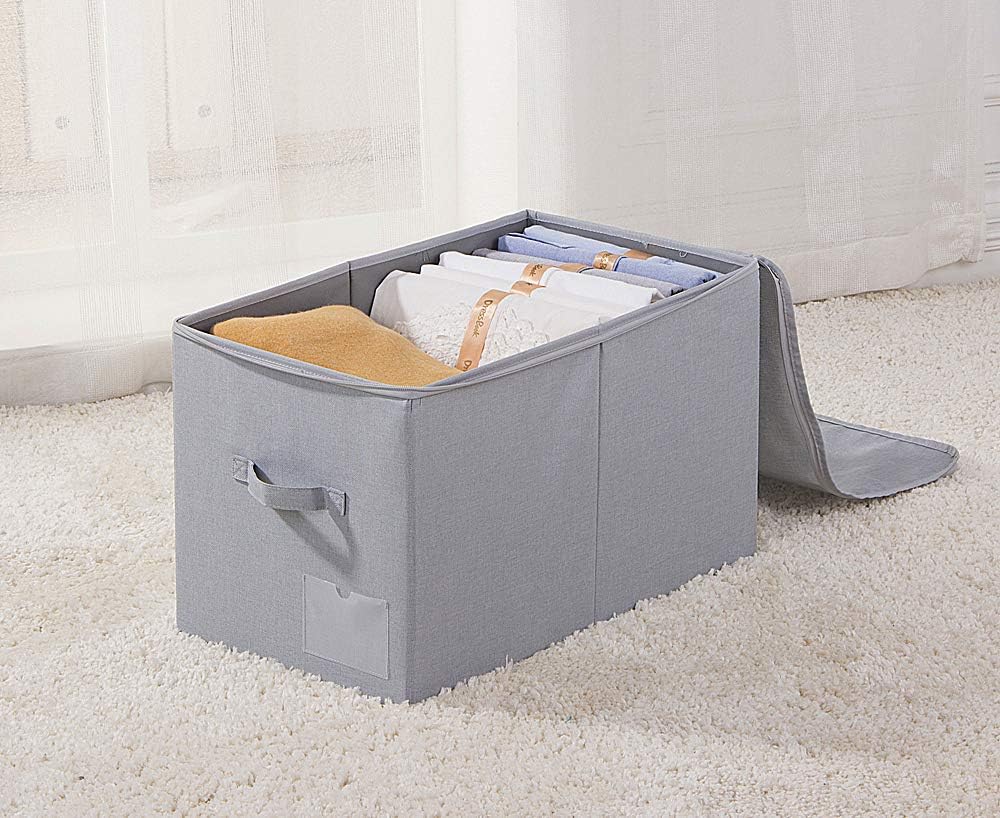 iwill CREATE PRO Faltbare Aufbewahrungsbox mit Deckel (60L) – XXL Organizer für Kleidung, Decken– Au