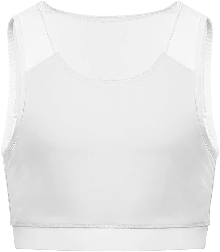 Idtswch Brustbinder für Transgender Brustbinder Half Ftm Binder Brust Kompressions-BH M Weiss, M Wei