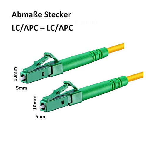 CONBIC® LWL Simplex 10m Glasfaserkabel LC/APC 8° zu LC/APC 8°, gelb, OS2 Patchkabel, 9/125μm, LSZH,